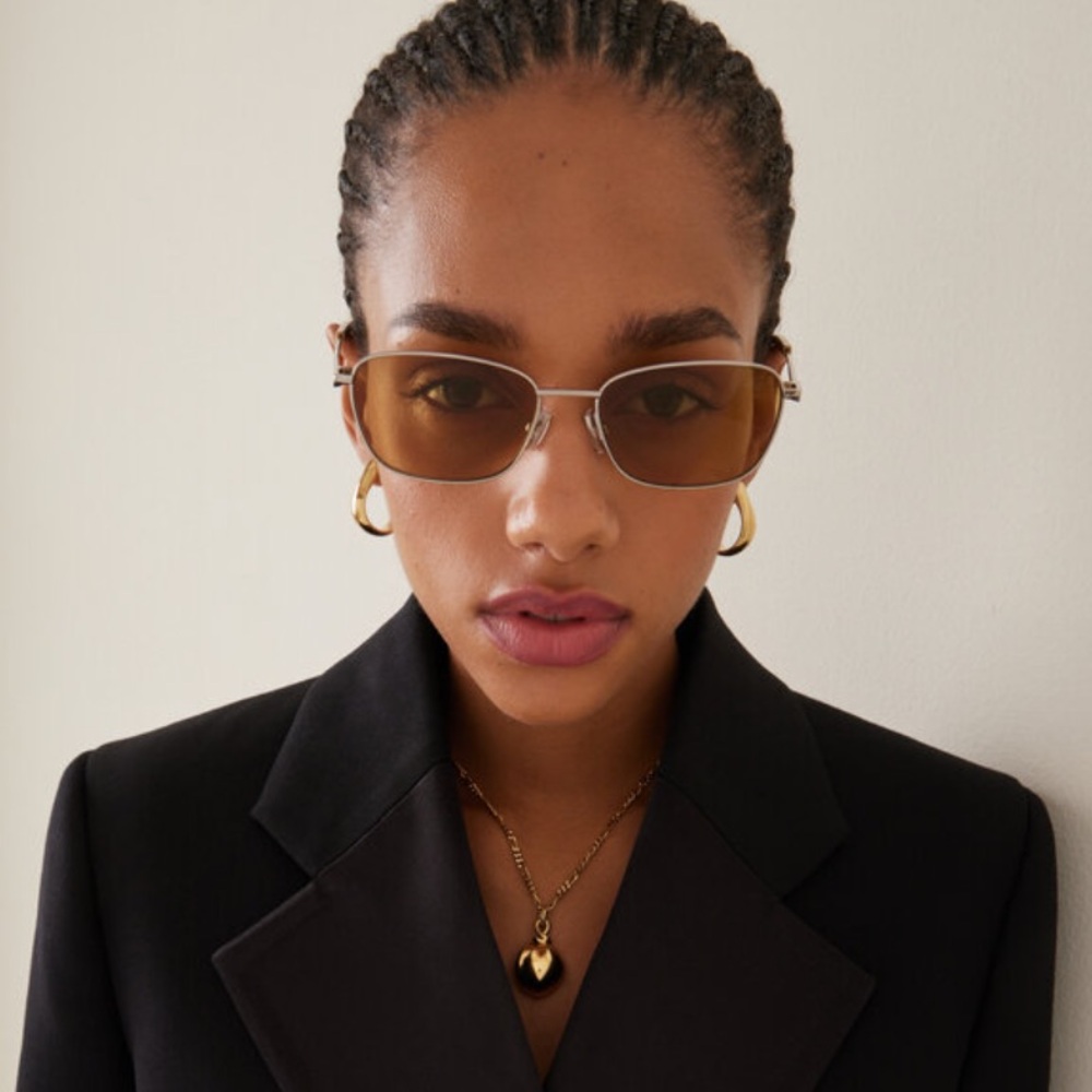 Bottega Veneta Split Rectangular Sunglasses- Silv… - image 3